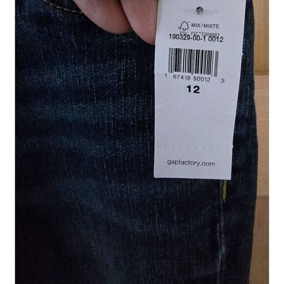 Gap Kids Stretch Super Skinny Jeans Size 12 Dark Wash Denim - Picture 4 of 9